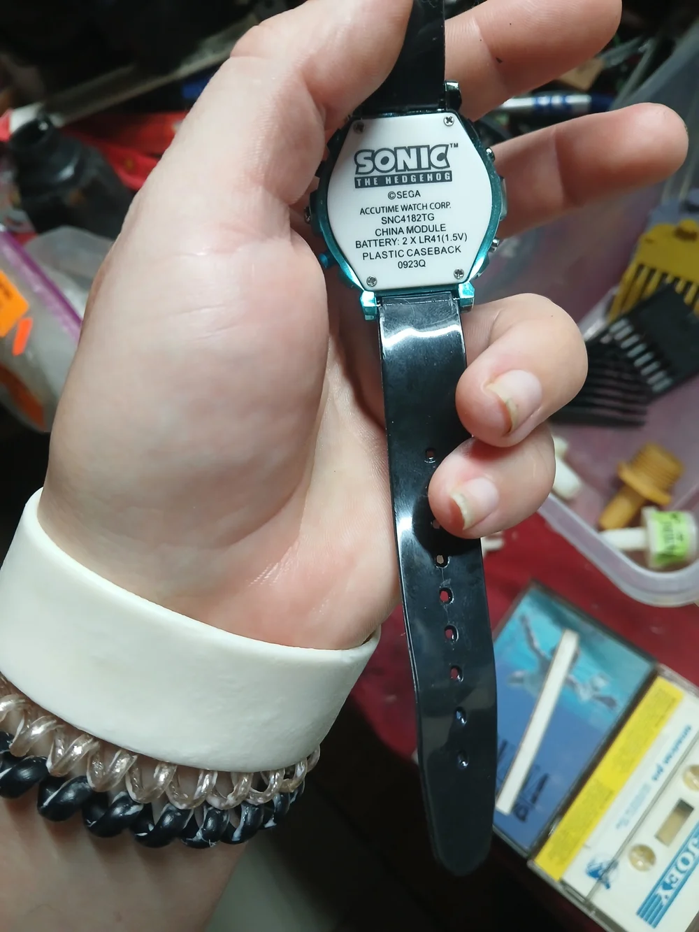 Sega Sonic the Hedgehog boys' digital LCD watch, likely model SNC4182TG